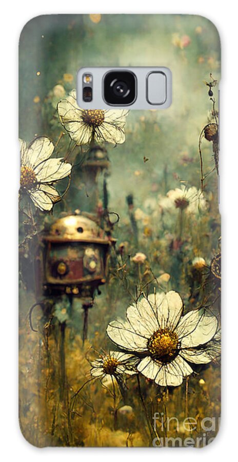 Steampunk Galaxy Case featuring the digital art Steampunk daisies #1 by Sabantha