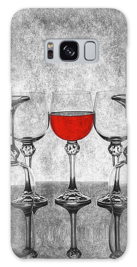 Still Life Galaxy Case featuring the photograph Still life with glass glasses with wine #1 by Valentin Ivantsov