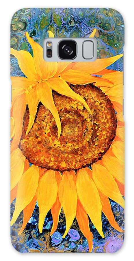 Wall Art Home Décor Sunflower Acrylic Painting Galaxy Case featuring the painting Sunflower #1 by Tanya Harr