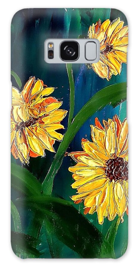  Galaxy Case featuring the painting Sunflowers #1 by Amy Kuenzie