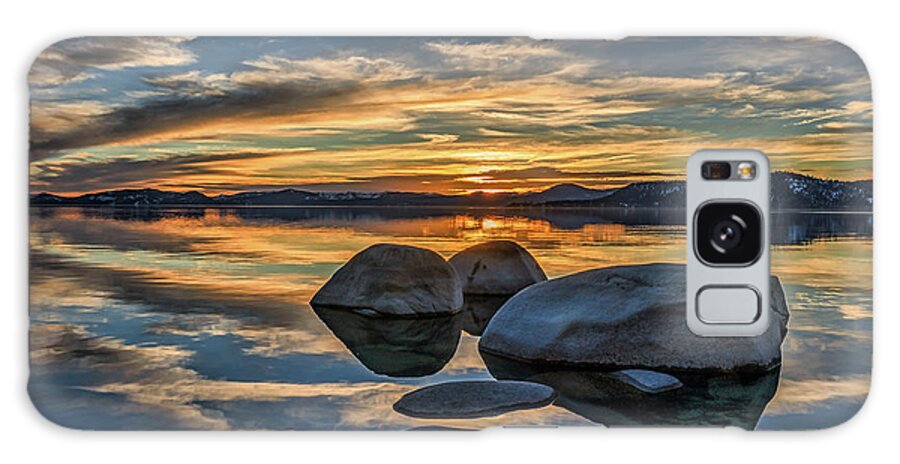 Sunset Galaxy Case featuring the photograph Sunset stones #1 by Martin Gollery
