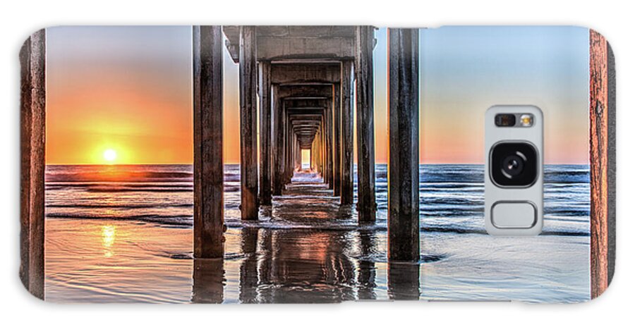 Beach Galaxy Case featuring the photograph Under Scripps Pier at Sunset #2 by David Levin