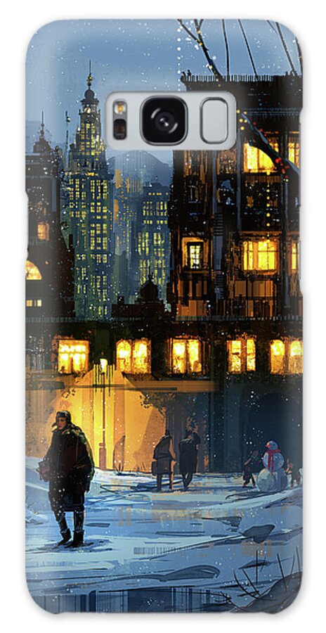 Winter Galaxy Case featuring the digital art Winter #1 by Kristina Vardazaryan