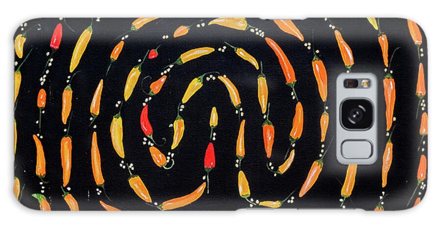 Chilis Galaxy Case featuring the painting 100 Chili Labyrinth by Cyndie Katz