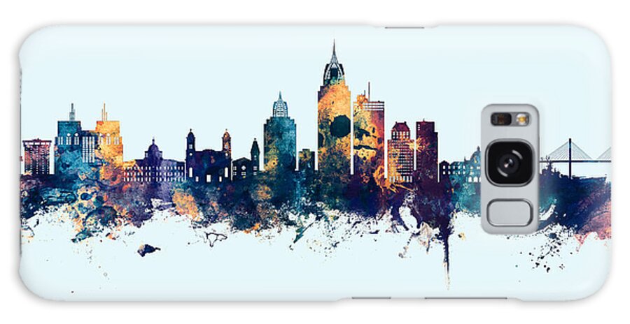 Mobile Galaxy Case featuring the digital art Mobile Alabama Skyline #11 by Michael Tompsett