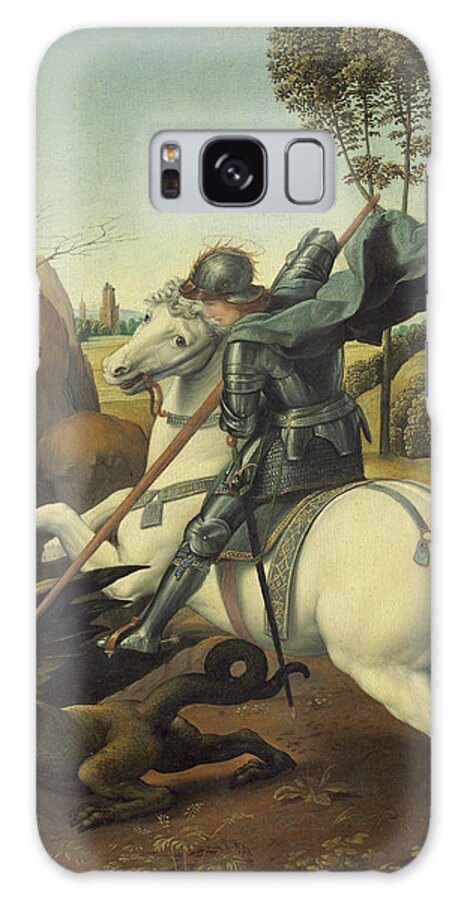 Saint George And The Dragon Galaxy Case featuring the painting Saint George and the Dragon by Raphael