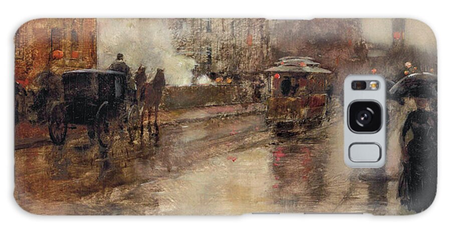 Childe Hassam Galaxy Case featuring the painting Rainy Day, Boston #13 by Childe Hassam