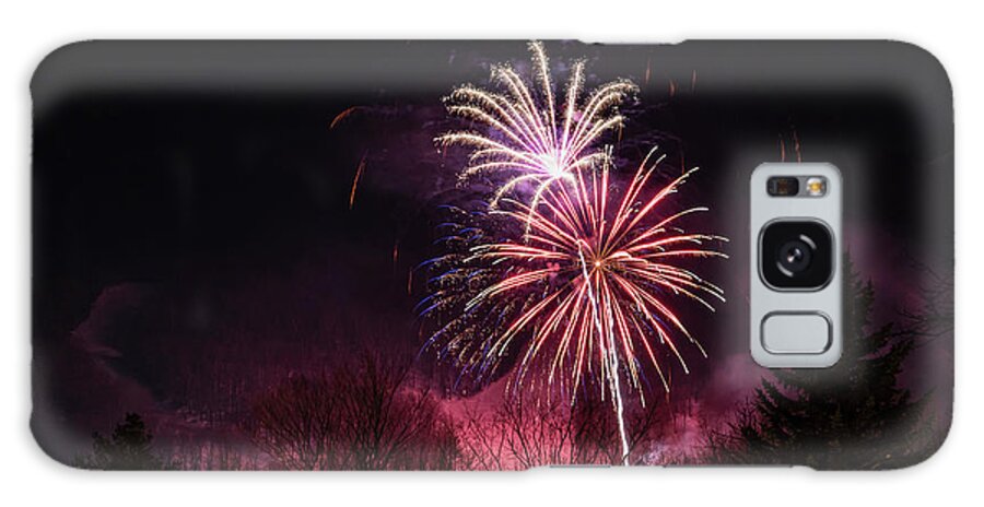 Fireworks Galaxy Case featuring the photograph Winter Ski Resort Fireworks #14 by Chad Dikun