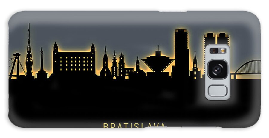 Bratislava Galaxy Case featuring the digital art Bratislava Slovakia Skyline #15 by Michael Tompsett