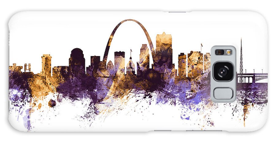 St Louis Galaxy Case featuring the digital art St Louis Missouri Skyline #15 by Michael Tompsett