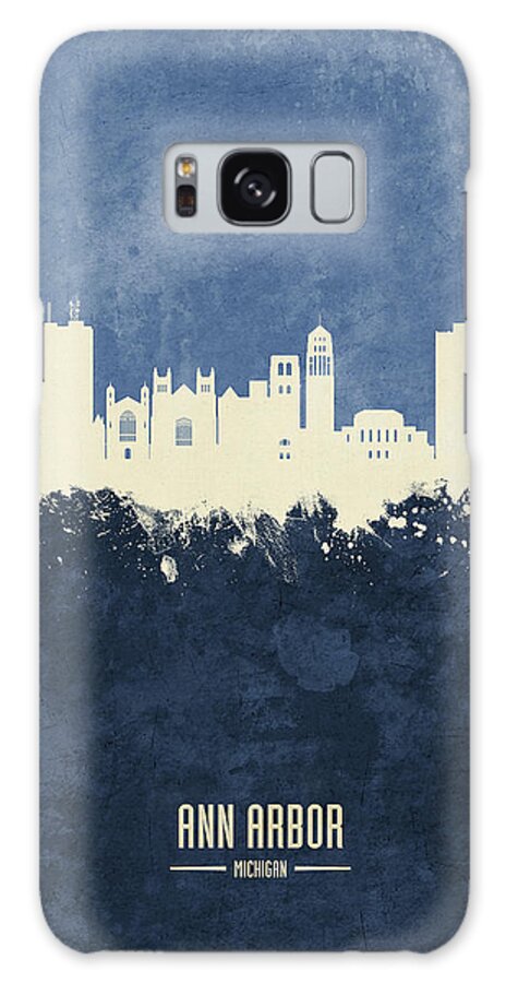 Ann Arbor Galaxy Case featuring the digital art Ann Arbor Michigan Skyline #16 by Michael Tompsett
