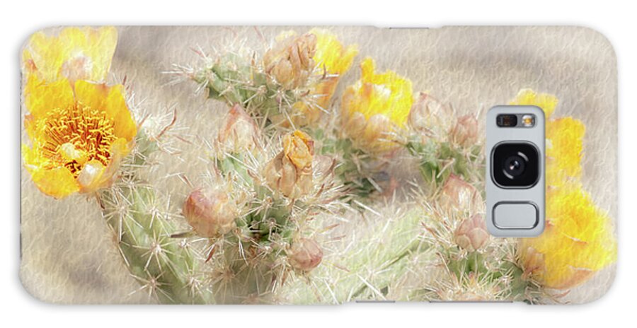 Cactus Galaxy Case featuring the photograph 1624 Watercolor Cactus Blossom by Kenneth Johnson