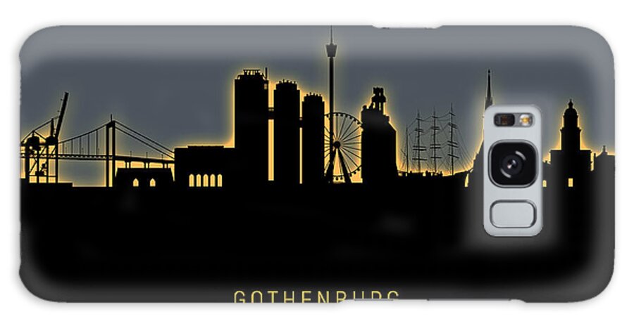Gothenburg Galaxy Case featuring the digital art Gothenburg Sweden Skyline #17 by Michael Tompsett