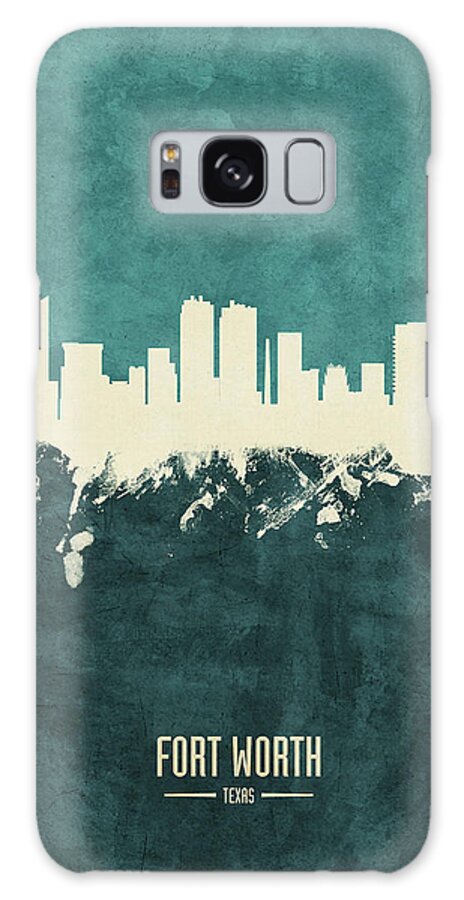 Fort Worth Galaxy Case featuring the digital art Fort Worth Texas Skyline #19 by Michael Tompsett