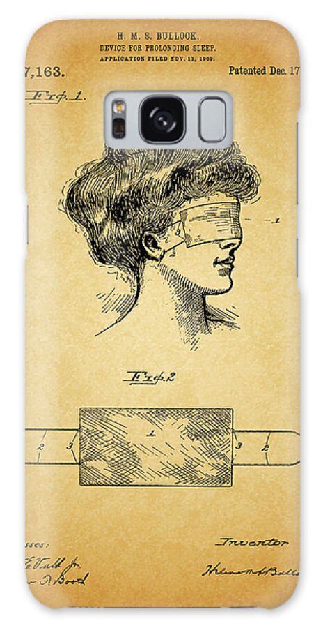 1912 Blindfold Patent Galaxy Case featuring the drawing 1912 Blindfold Patent by Dan Sproul