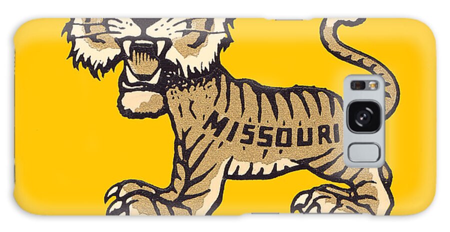 Missouri Tigers Galaxy Case featuring the mixed media 1950's Missouri Tiger Art by Row One Brand