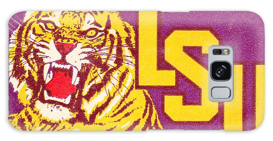 Lsu Galaxy Case featuring the mixed media 1955 Louisiana State University Tiger Art by Row One Brand