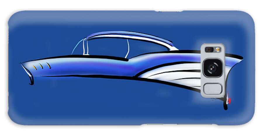 1957 Galaxy Case featuring the digital art 1957 Chevy Bel Air sketch by Doug Gist