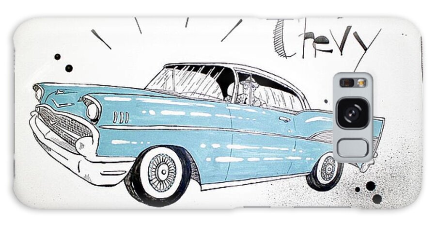  Galaxy Case featuring the drawing 1957 Chevy by Phil Mckenney