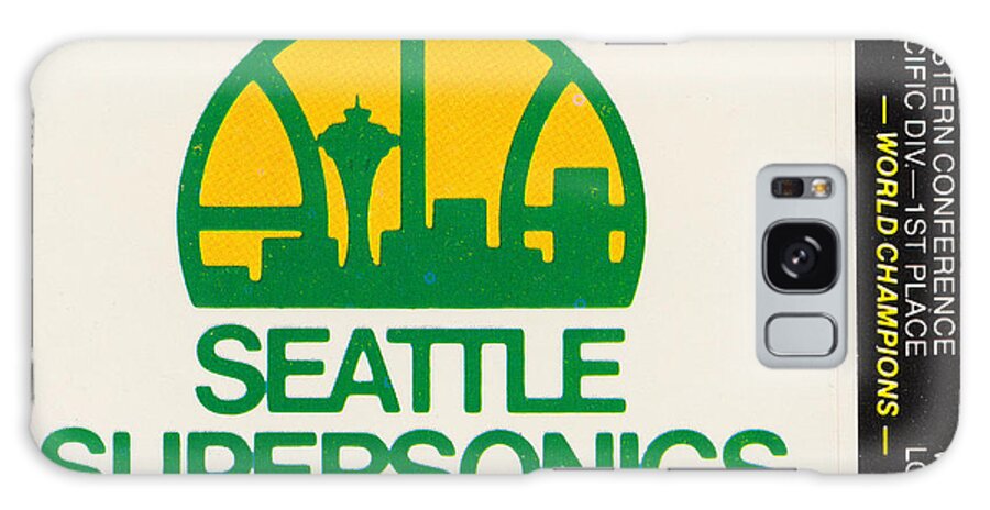 Seattle Supersonics Galaxy Case featuring the mixed media 1979 Seattle Supersonics Fleer Decal by Row One Brand