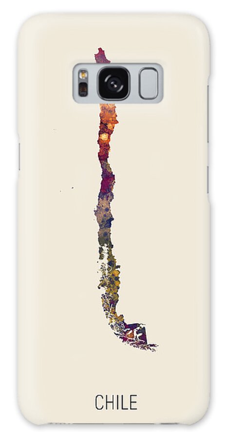 Chile Galaxy Case featuring the digital art Chile Watercolor Map #2 by Michael Tompsett