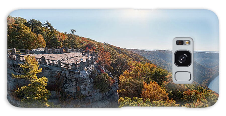 Aerial Galaxy Case featuring the photograph Coopers Rock panorama in West Virginia with fall colors #2 by Steven Heap