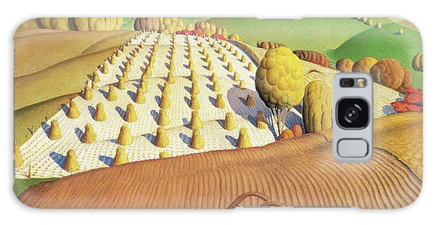 Americana Galaxy Case featuring the painting Fall Plowing #2 by Grant Wood