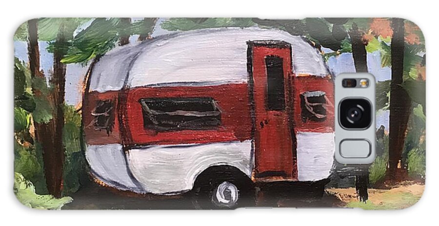 Vintage Trailer Galaxy Case featuring the painting Happy Camper #2 by Cynthia Blair