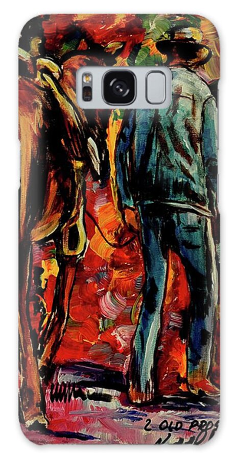 Old Hoss-old Cowhand Galaxy Case featuring the painting 2 Old Pros by Ken Pridgeon