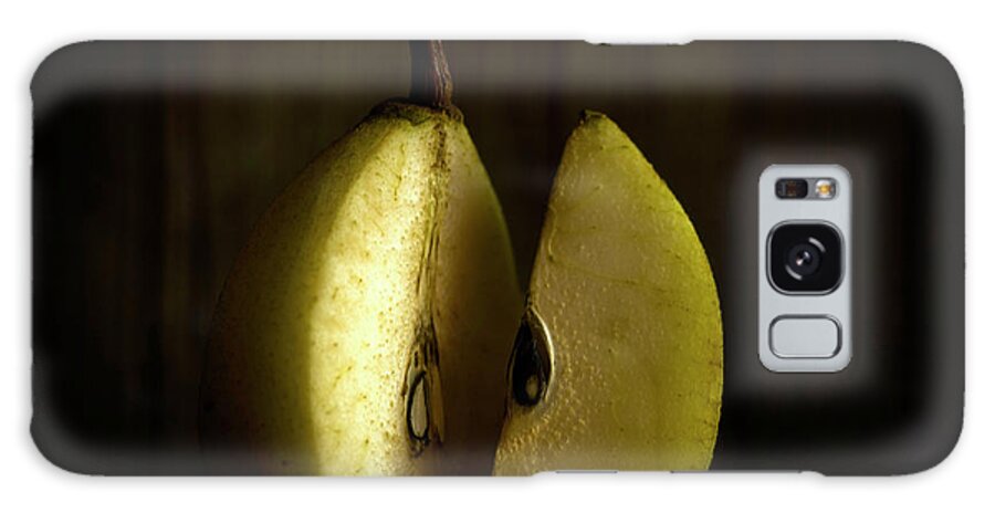 Background Galaxy Case featuring the photograph Pears on a brown background #2 by Bernard Jaubert