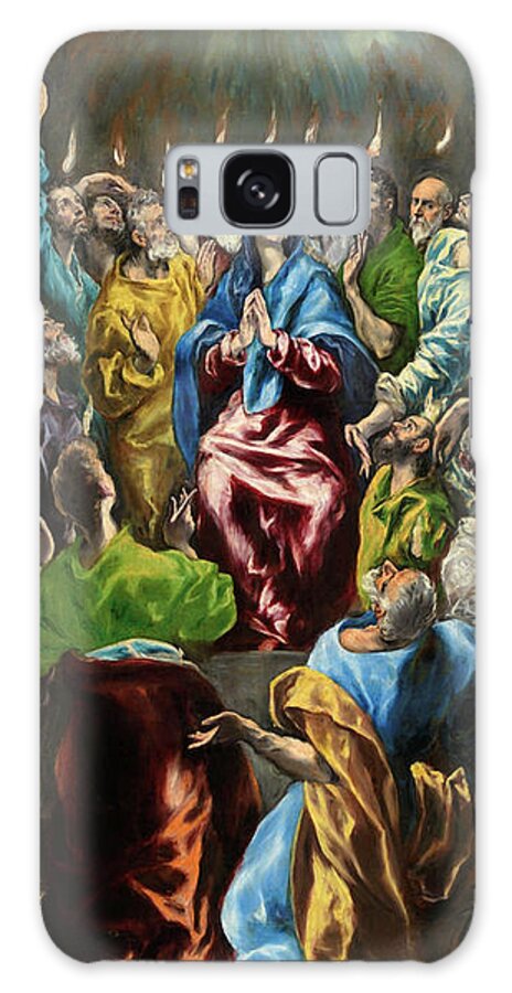 Pentecost Galaxy Case featuring the painting Pentecost #2 by El Greco