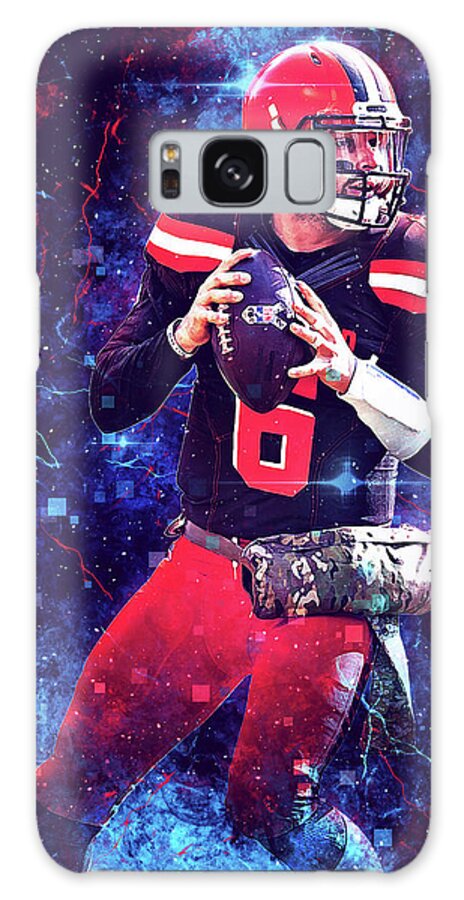 Player Galaxy Case featuring the digital art Player Cleveland Browns Player Baker Mayfield Baker Mayfield Baker Mayfield Bakermayfield Baker Mayf #2 by Wrenn Huber