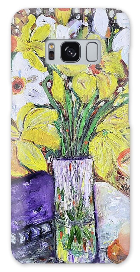 Flowers Galaxy Case featuring the painting Quiet Evening #2 by Evelina Popilian