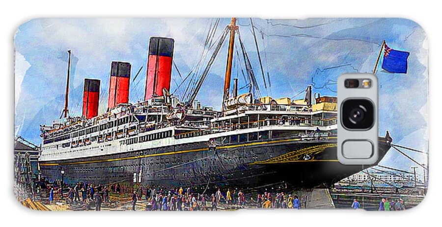 Steamer Galaxy Case featuring the digital art R.M.S. Berengaria #2 by Geir Rosset