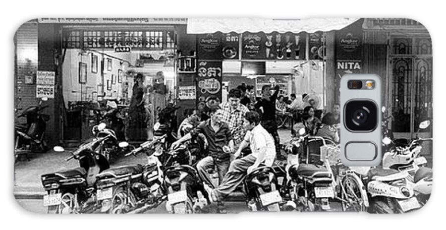 Panoramic Galaxy Case featuring the photograph Siem Reap cambodia street motorbikes #2 by Sonny Ryse