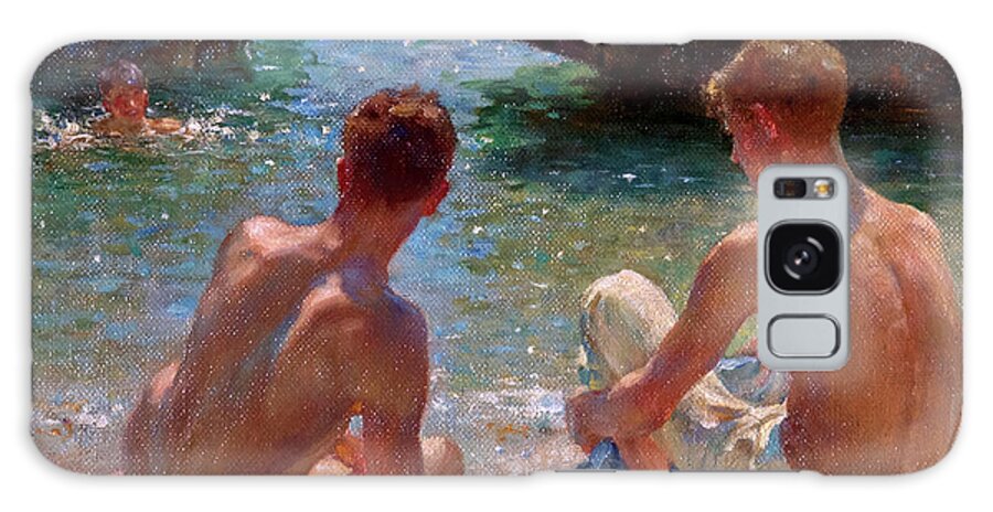Nude Galaxy Case featuring the painting The Critics #2 by Henry Scott Tuke
