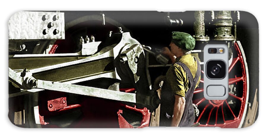 Trains Galaxy Case featuring the photograph The Mechanic #3 by Franchi Torres