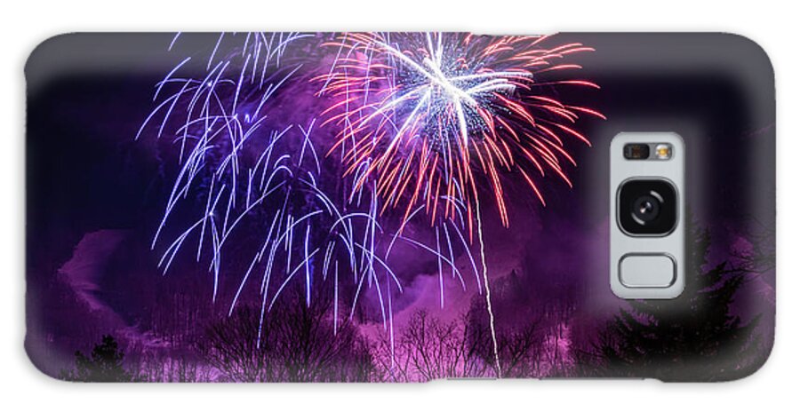 Fireworks Galaxy Case featuring the photograph Winter Ski Resort Fireworks #2 by Chad Dikun