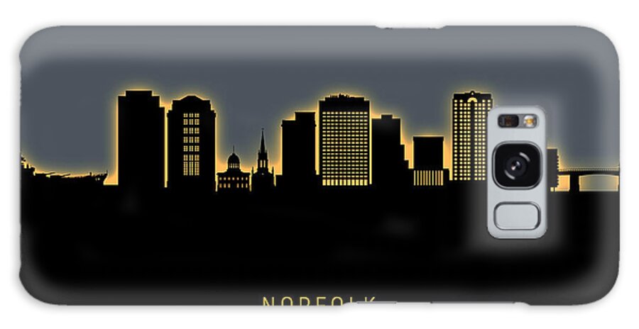 Norfolk Galaxy Case featuring the digital art Norfolk Virginia Skyline #24 by Michael Tompsett