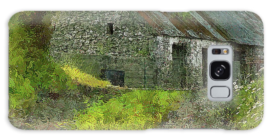 Architectural Abstract Art Galaxy Case featuring the mixed media 222 Architecture Abstract Art Old Stone Cottage Down Dirt Lane, Knock, Ireland by Richard Neuman Architectural Gifts