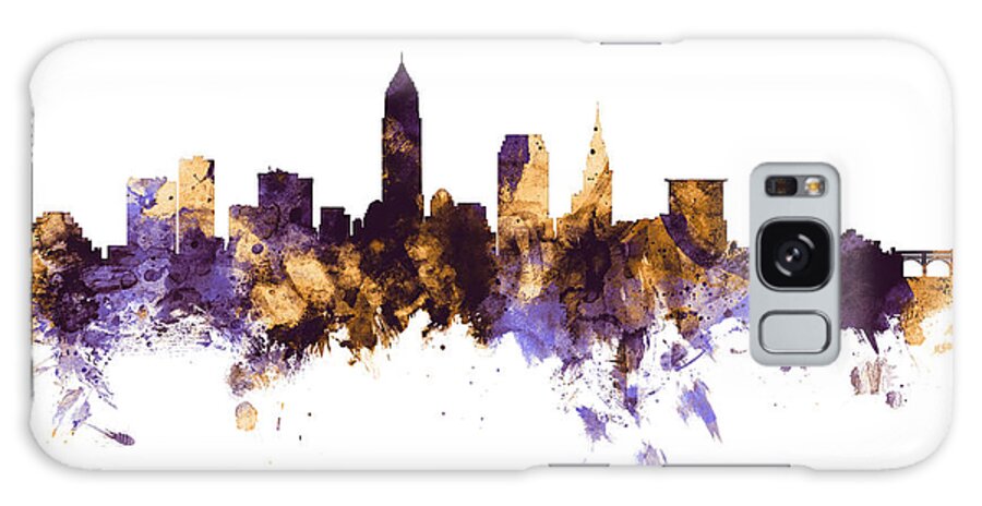 Cleveland Galaxy Case featuring the digital art Cleveland Ohio Skyline #23 by Michael Tompsett
