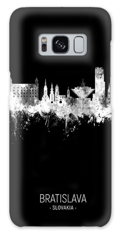 Bratislava Galaxy Case featuring the digital art Bratislava Slovakia Skyline #27 by Michael Tompsett