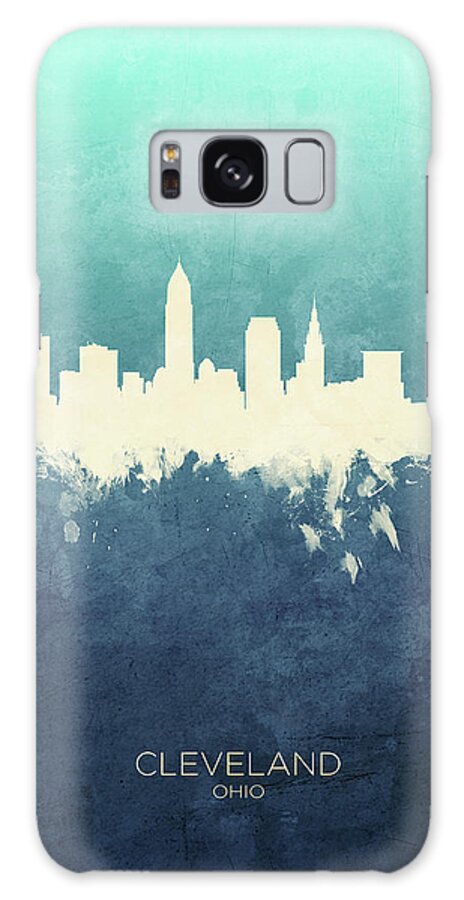 Cleveland Galaxy Case featuring the digital art Cleveland Ohio Skyline #27 by Michael Tompsett