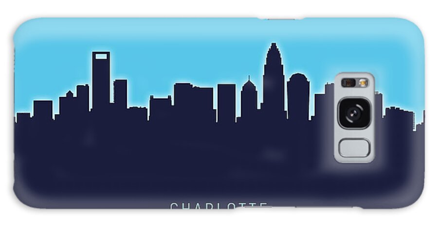 Charlotte Galaxy Case featuring the digital art Charlotte North Carolina Skyline #29 by Michael Tompsett