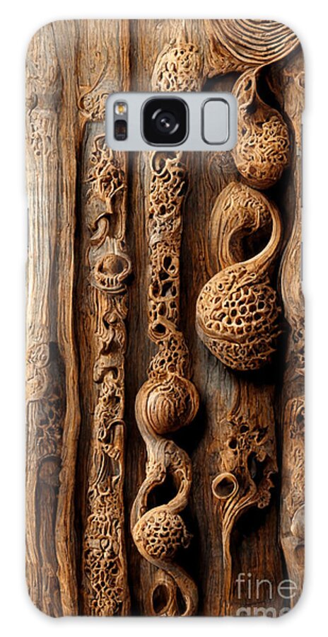 Wood Galaxy Case featuring the digital art Carved wood #2 by Sabantha