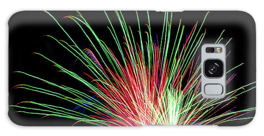 Fireworks Romeoville Illinois Green Red Galaxy Case featuring the photograph Fireworks in Romeoville, Illinois #3 by David Morehead