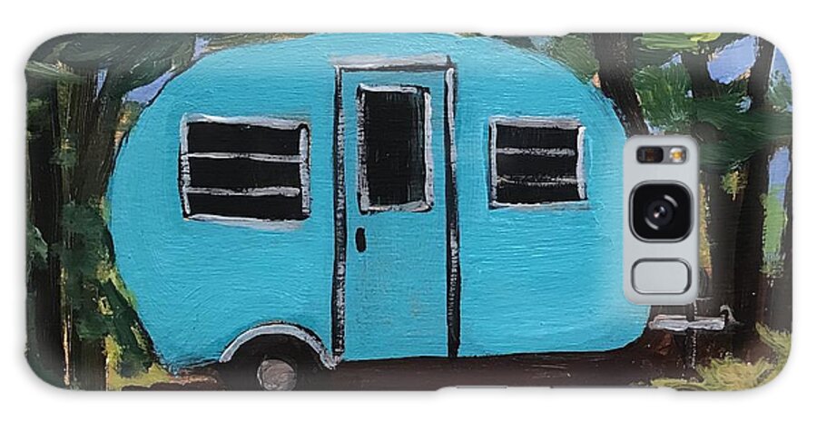 Vintage Trailer Galaxy Case featuring the painting Happy Camper #4 by Cynthia Blair