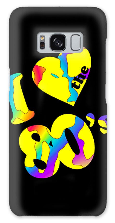 Funny Galaxy Case featuring the digital art I Love The 80s #3 by Flippin Sweet Gear