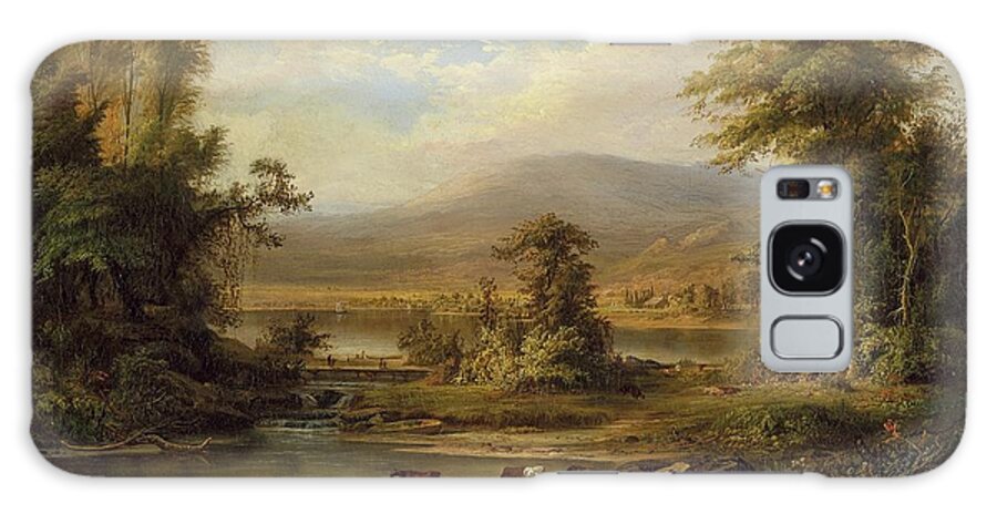 American Landscapes Galaxy Case featuring the painting Landscape with Cows Watering in a Stream #3 by Robert S Duncanson