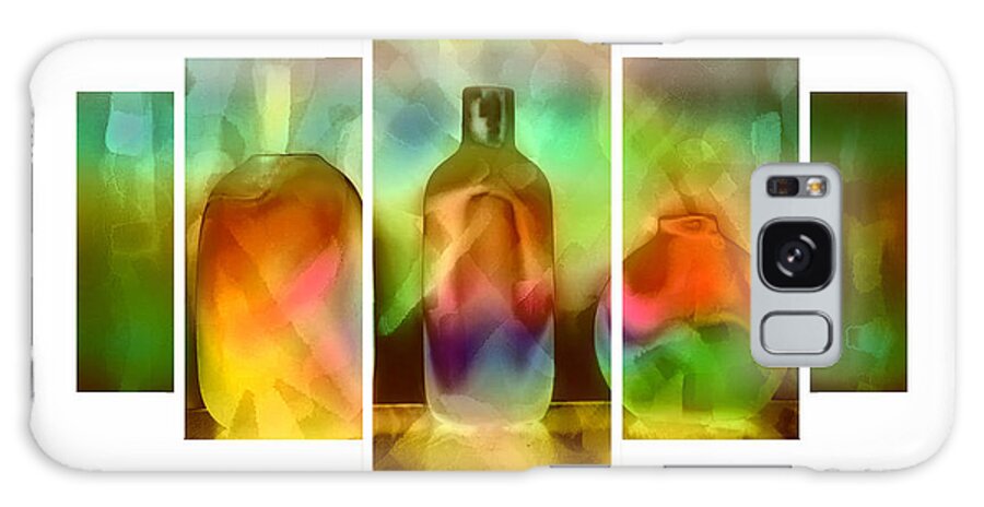 Photo Painting Galaxy Case featuring the photograph 3 Small Vases Sittin' On A Shelf by Rene Crystal